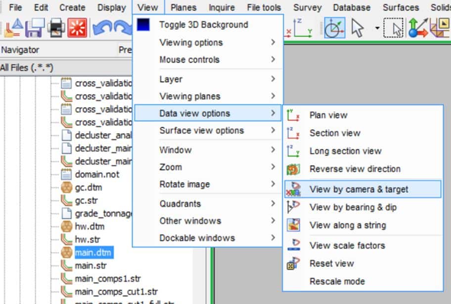 Enabling Point of Rotation in GEOVIA Surpac